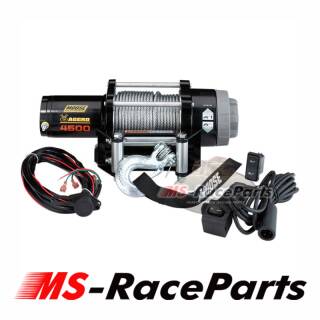 Aggro 4500 Seilwinde mit Stahlseil 12 Volt 2,041 t Zugkraft Moose Racing Seilwinde