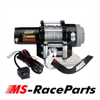 Aggro 2500 Seilwinde mit Stahlseil 12 Volt 1,134 t Zugkraft Moose Racing Seilwinde