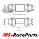 Schnelllauf Seilwinde 4500 mit Synthetikseil & Bremse 12 Volt 2045 kg Zugkraft HDQS winch synthetic line